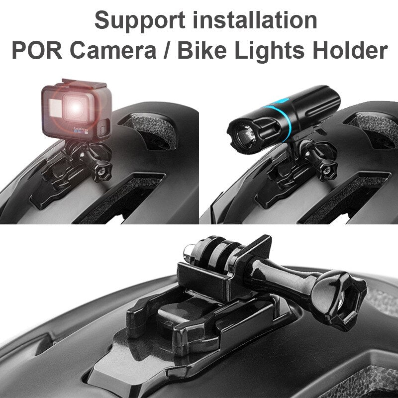 MTB Road Bike Helmet With LED Lights, Camera Holder For Man