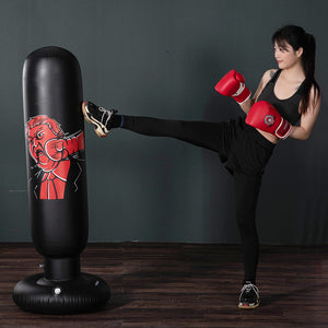 160cm Boxing Punching Bag Inflatable Free-Stand Tumbler Thai Kickboxing Bag