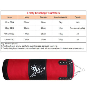Adult Kid Empty Boxing Sand Bag Hanging Kick Sandbag