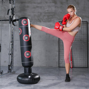 160cm Boxing Punching Bag Inflatable Free-Stand Tumbler Thai Kickboxing Bag