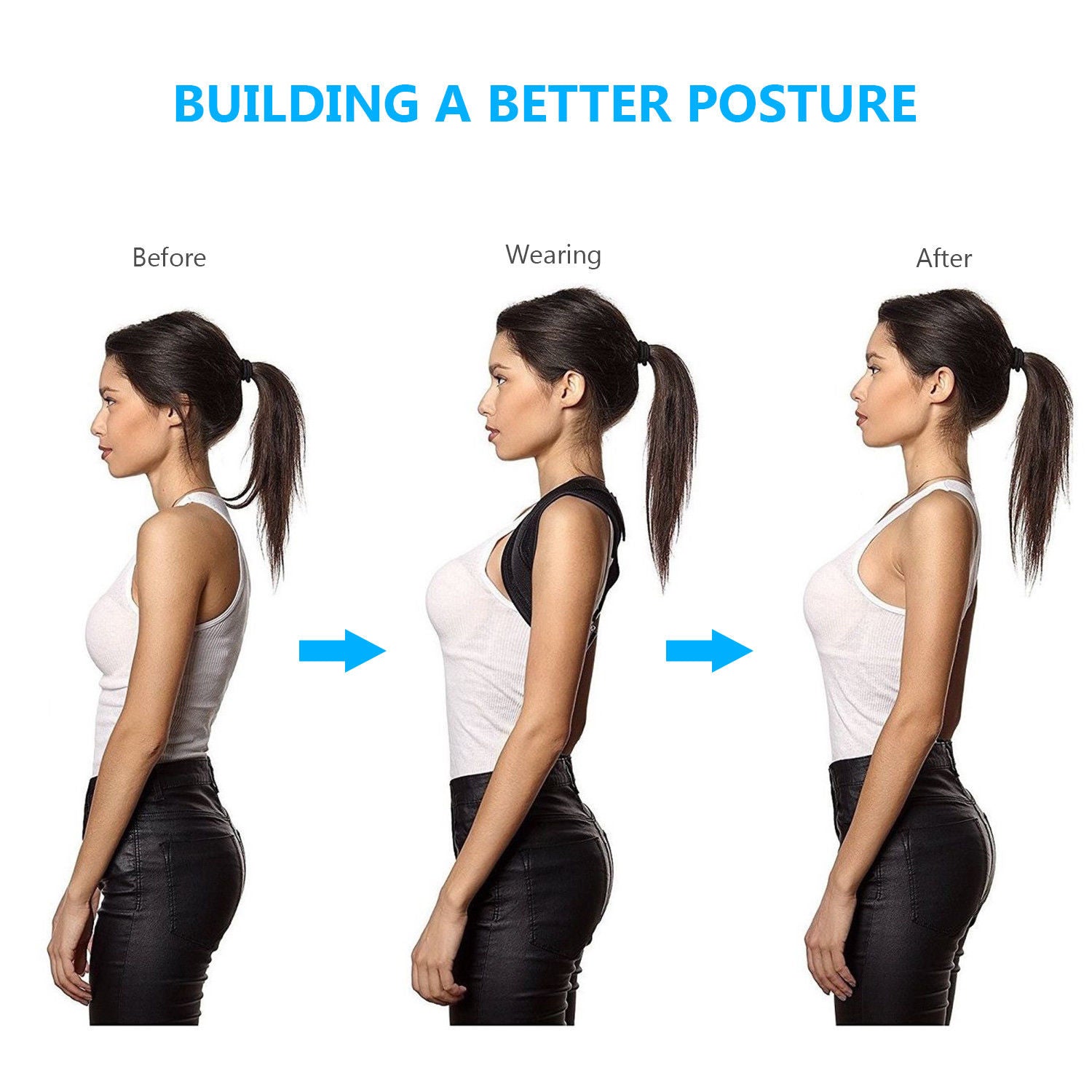 Brace Adjustable Back Posture Support Belt, Spine Back Shoulder Posture Belt