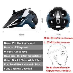 MTB Road Bike Helmet With LED Lights, Camera Holder For Man