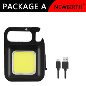 Multifunctional Mini Glare COB Keychain Light USB Charging Emergency Lamps