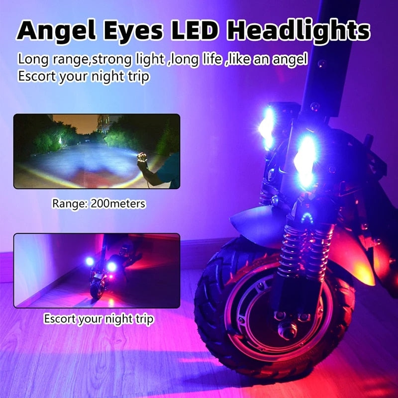 52V 2600W Dual Motor Electric Scooter 75 km/h Fast E Scooter with Seat 10 Inch Off road Tire